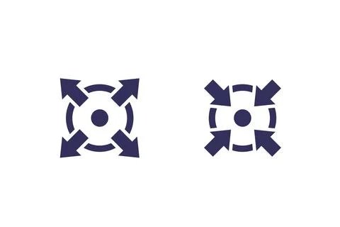 Expand, extend and reduce vector icon Stock Illustration