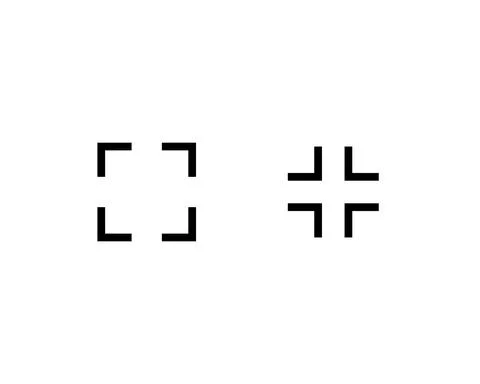 Expand to full screen, fullscreen and exit line art vector icon for apps and  Stock Illustration