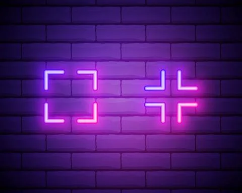 Expand to fullscreen and exit from full-screen mode icon. Elements of web in  Illustrazione stock