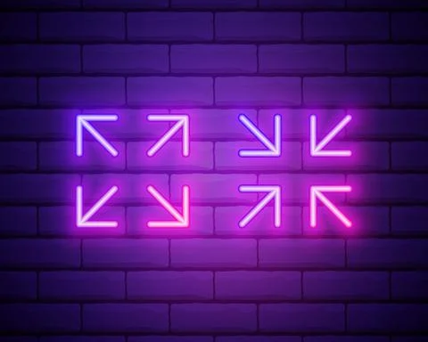Expand to fullscreen and exit from full-screen mode icon. Elements of web in  Illustrazione stock