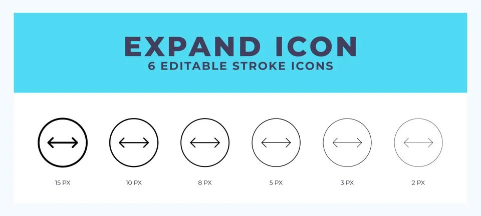Expand icon with different stroke. Vector illustration. Stock Illustration