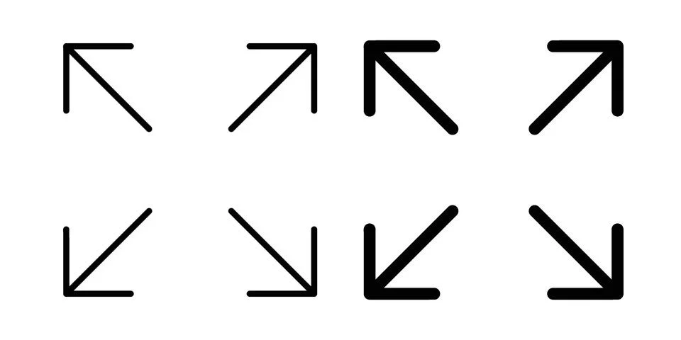 Expand icon graphic element. web icon set Stock Illustration