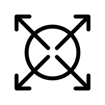Expand icon linear logo mark in black and white Stock Illustration