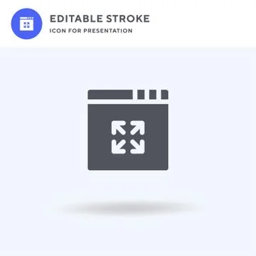 Expand icon vector, filled flat sign, solid pictogram isolated on white, logo Stock Illustration