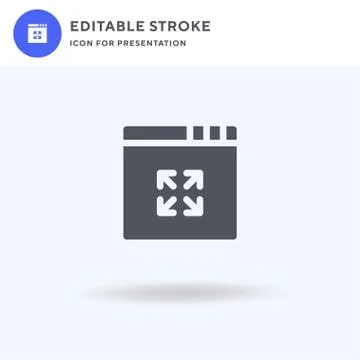 Expand icon vector, filled flat sign, solid pictogram isolated on white, logo Stock Illustration