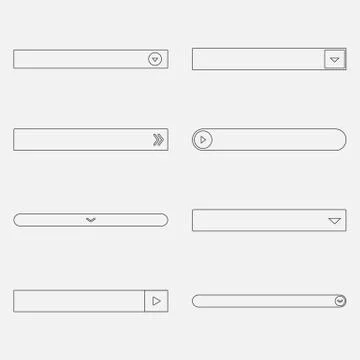 Expand the list. Interface template. Roll full list. Content view on web site Illustrazione stock