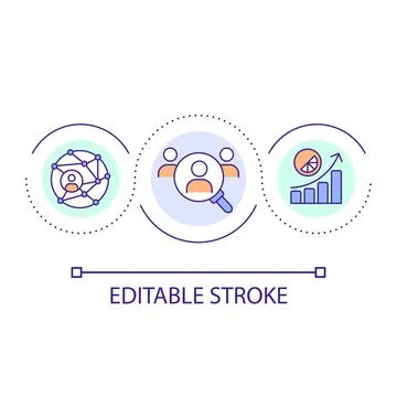 Expand networking capabilities loop concept icon Stock Illustration