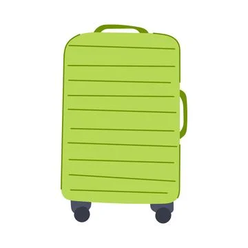 Expandable rolling luggage cartoon vector illustration Stock Illustration