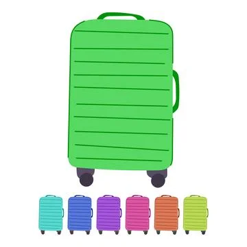Expandable rolling luggage vector cartoon graphic Illustration