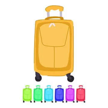 Expandable soft shell suitcase vector cartoon graphic イラスト素材