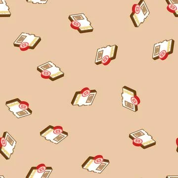 Expandable storage isometric icon seamless pattern Stock Illustration