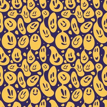 Expanded and distorted emoticon pattern template Stock Illustration