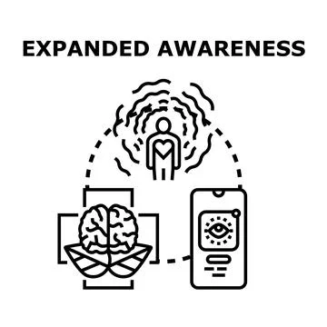 Expanded awareness concept connecting mind body and technology Stockillustratie