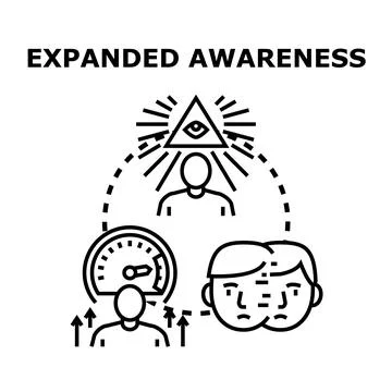 Expanded awareness concept involving enlightenment and self growth Stock Illustration