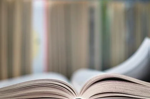 Expanded book, end view of pages. Stock Photos