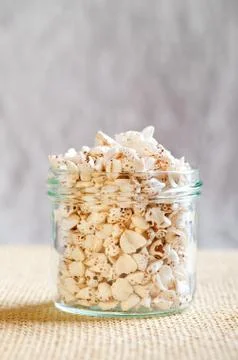 Expanded buckwheat puffed groats Stock Photos
