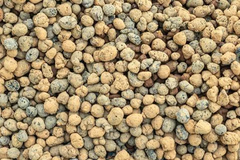Expanded clay aggregate texture background for construction and gardening p.. Stock Photos