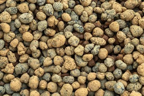 Expanded clay aggregate texture background for construction and gardening p.. Stock Photos