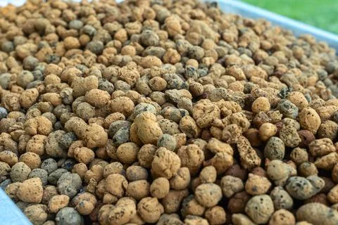 Expanded clay aggregate texture background for construction and gardening p.. Stock Photos