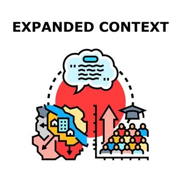 Expanded context concept understanding global information Stock Illustration