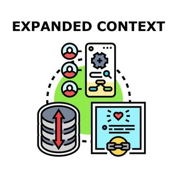 Expanded context for data analysis and user management Stock Illustration