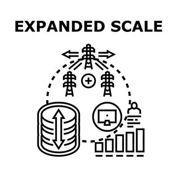 Expanded scale concept optimizing system infrastructure Stock Illustration