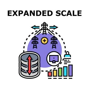 Expanded scale concept optimizing system infrastructure Stock Illustration