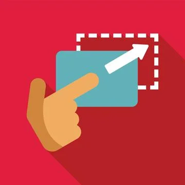 Expanding and resizing a window with a finger click and drag gesture Illustrazione stock