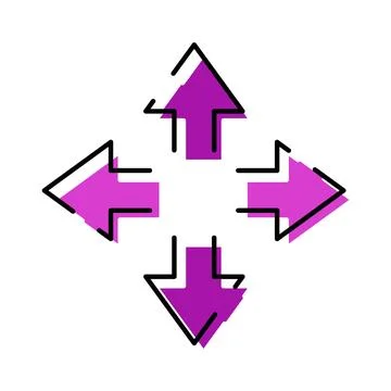 Expanding arrows icon moving resizing full screen Illustrazione stock