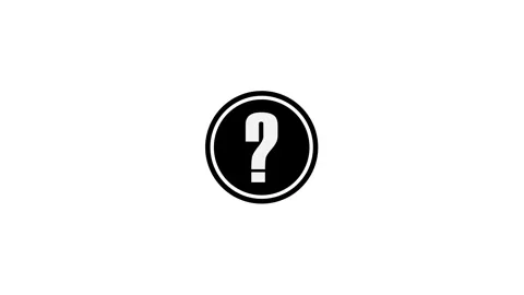 Expanding Black Circle with Question Marks in Minimalist Graphic Sequence Stock-Footage 342248944