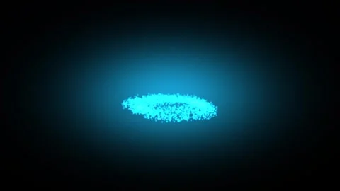 Expanding Blue Particle Ring Visual Video stock 323774916