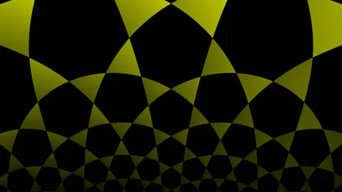 Expanding Ceiling of Triangular Mask Pattern Stock Footage 139740035