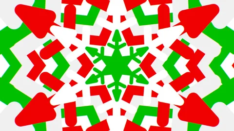 Expanding Christmas Colored Snowflake Shapes Growing Moving Outward 스톡 동영상 343327231