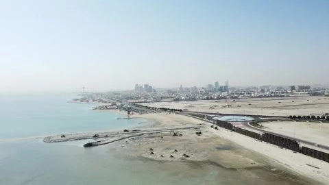 Expanding Coastline and Urban Development in Al Khobar Saudi Arabia Stock Footage 335034832