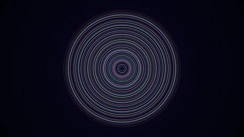 Expanding Concentric Circles Loop - Colorful Radial Ripple Background Stock Footage 341563374