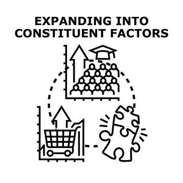 Expanding into constituent factors concept vector illustration Stock Illustration