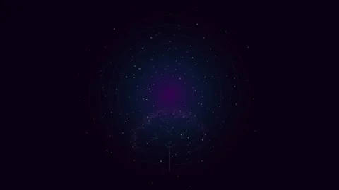 Expanding Digital Network Loop - Purple Plexus AI Particle Backdrop 库存影片 341568372