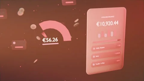 Expanding donut chart around €56 Stock Footage 337885982
