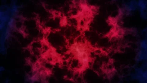 Expanding fiery cloud of red matter on a dark blue background, seamless loop Stock Footage 262238422