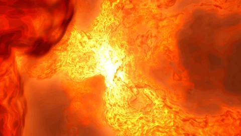 Expanding Fire Flame Lava Shock Wave Meeting Magma Fronts 스톡 동영상 139734313