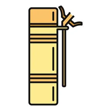 Expanding foam insulation sealant application can icon Stock Illustration