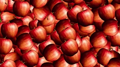 Expanding fresh red apples motion graphics with green screen background Stock Footage 337488495