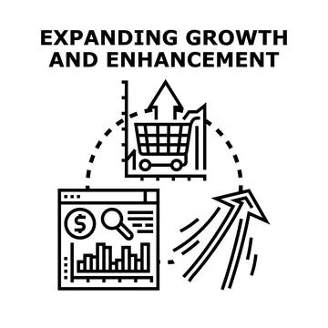 Expanding growth enhancement with data analytics and sales increase Stock Illustration