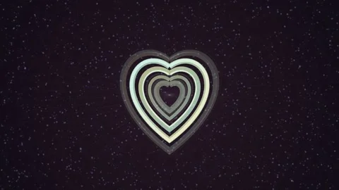 Expanding Hearts Create a Dreamlike, Starry Visual Effect Stock Footage 326712178