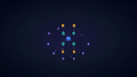 Expanding Network Connection Loop - Dark Blue Plexus Data Backdrop Stock Footage 341567877