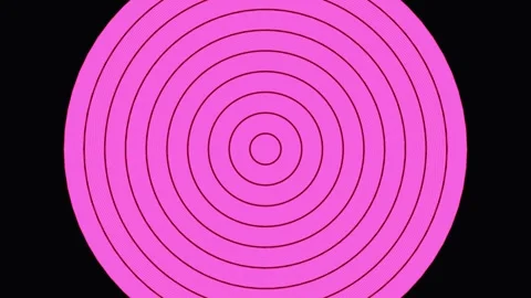Expanding Pink Circles in Concentric Growth on Black Background with Cinema.. Video stock 341696887