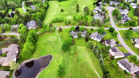 Expanding Range of Fields - Tecumseh Golf Club - Syracuse, NY Stock Footage 336522766