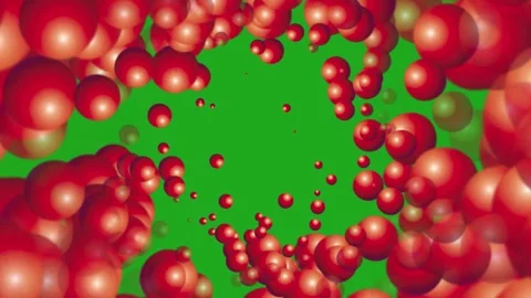 Expanding red spheres green screen motion graphics Stock Footage 279699243