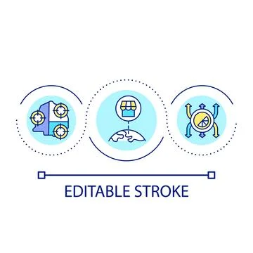 Expanding store chain loop concept icon Stock Illustration