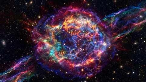 Expanding Supernova Remnant Stock Illustration